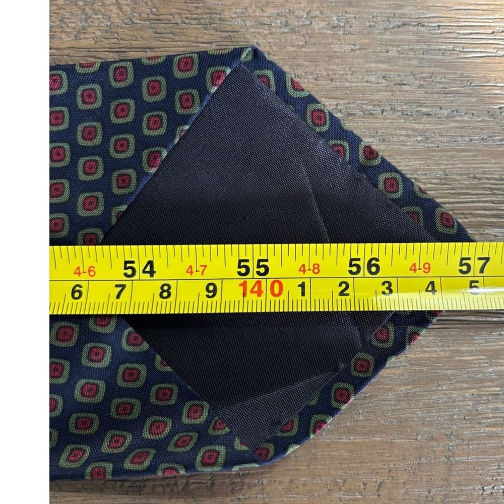 Vintage Polo Ralph Lauren 100% Silk Tie Geometric Medallion Navy Red Green USA - Picture 7 of 7